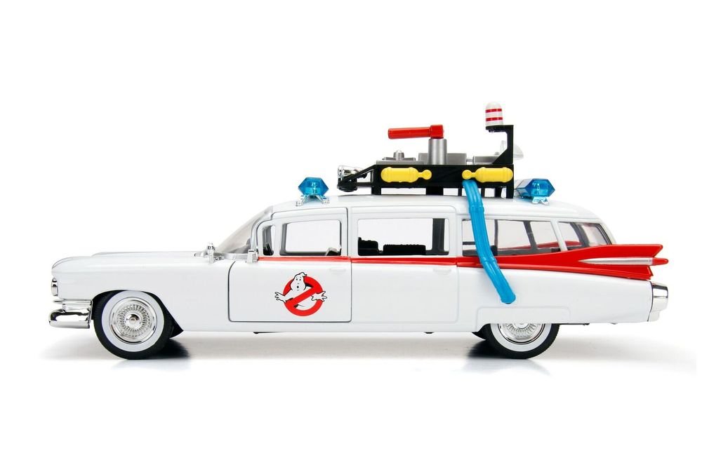 1959 Cadillac Ambulance Ecto-1 White "Ghostbusters" Movie "Hollywood Rides" Series 1/24 Diecast Model Car by Jada view 4