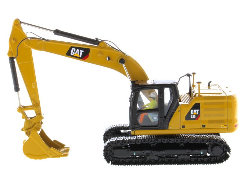 CAT Caterpillar 323 Hydraulic Excavator with Operator Next Generation Design "High Line Series" 1/50 Diecast Model by Diecast Masters view 2