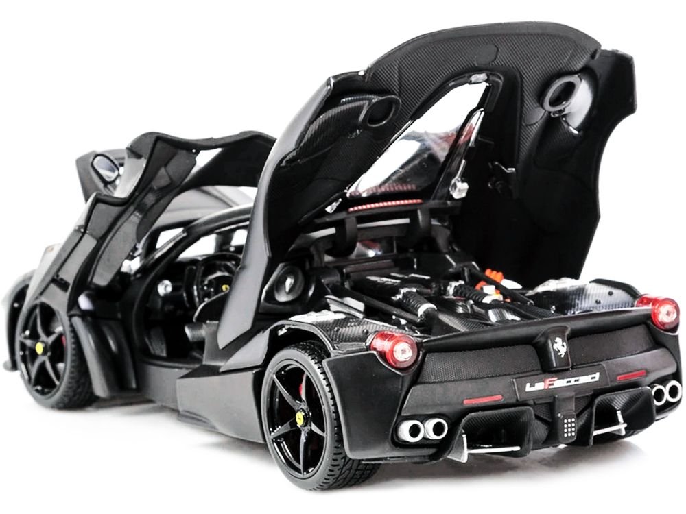 Ferrari LaFerrari F70 Matt Black "Signature Series" 1/18 Diecast Model Car by Bburago view 4