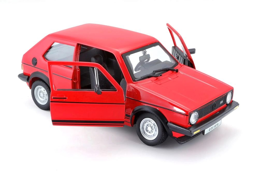 1979 Volkswagen Golf Mk1 GTI Red with Black Stripes 1/24 Diecast Model Car by Bburago view 2