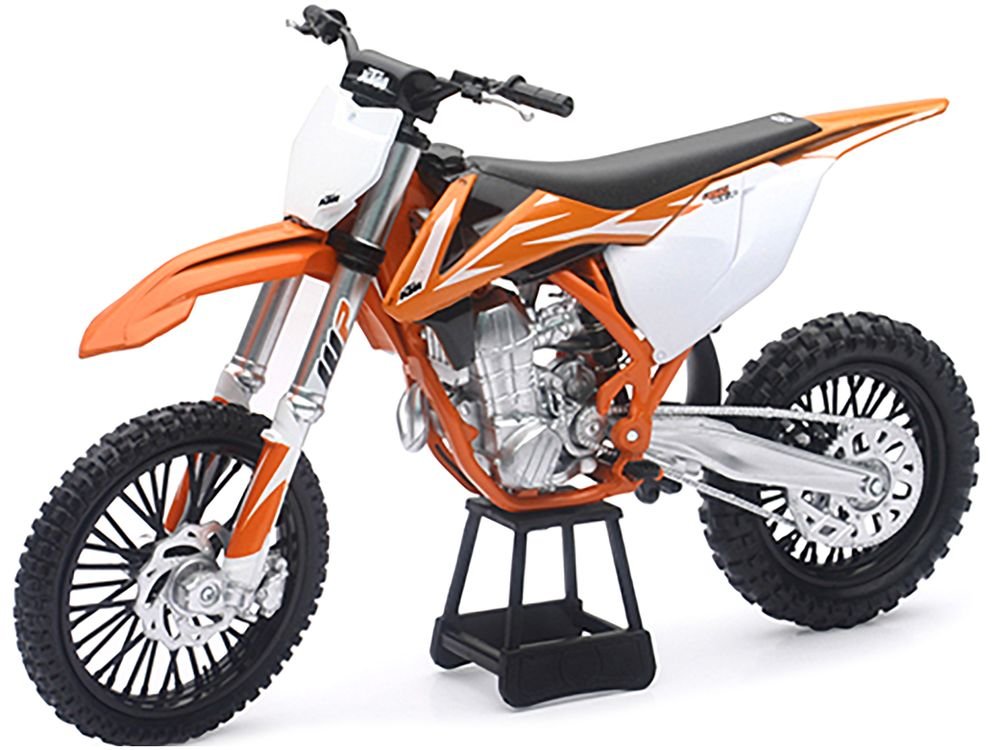 KTM 450 SX-F Dirt Bike Orange and White 1/10 Diecast Motorcycle Model by New Ray view 2
