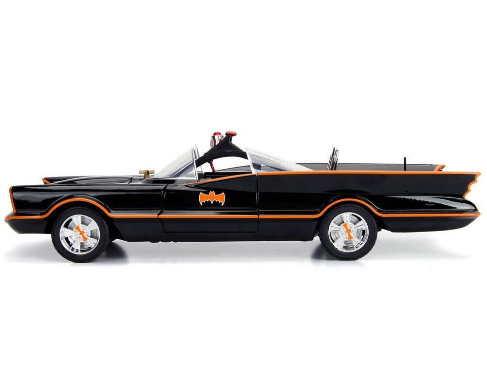Classic TV Series Batmobile with Working Lights, and Diecast Batman and Robin Figures "80 Years of Batman" 1/18 Diecast Model Car by Jada view 3
