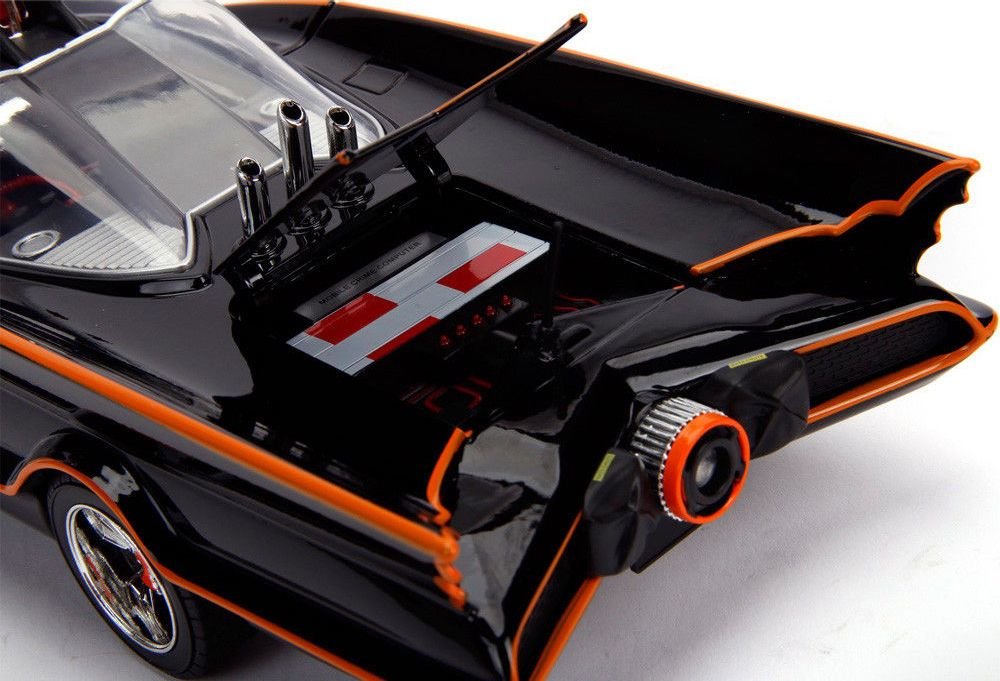 Classic TV Series Batmobile with Working Lights, and Diecast Batman and Robin Figures "80 Years of Batman" 1/18 Diecast Model Car by Jada view 4