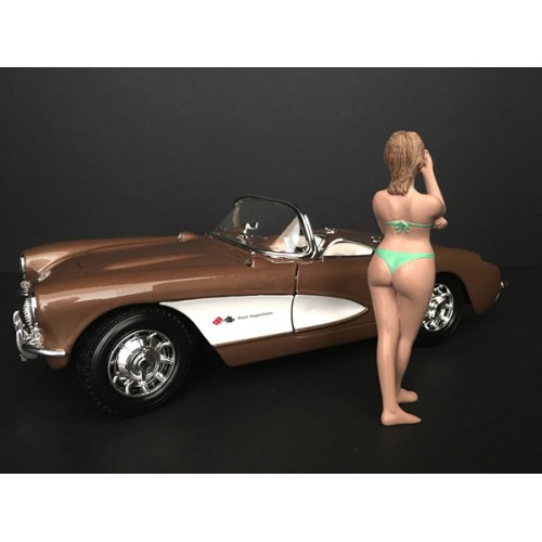 August Bikini Calendar Girl Figurine for 1/24 Scale Models by American Diorama view 3