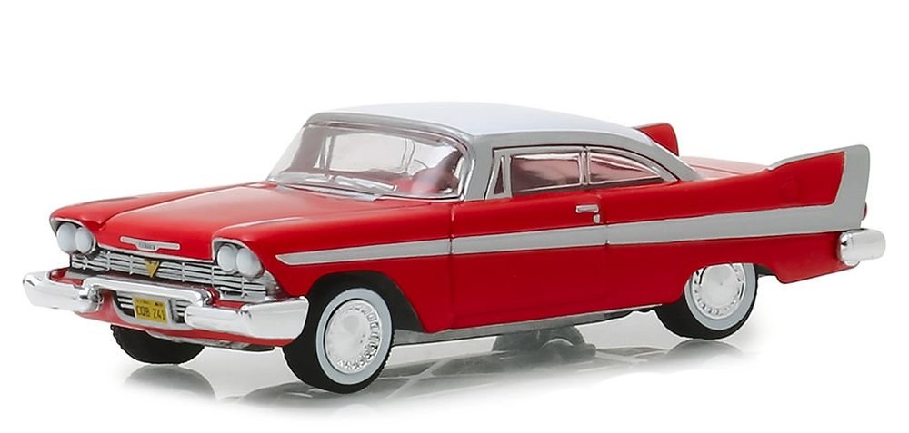 1958 Plymouth Fury Red with White Top "Christine" (1983) Movie "Hollywood Series" Release 23 1/64 Diecast Model Car by Greenlight view 2