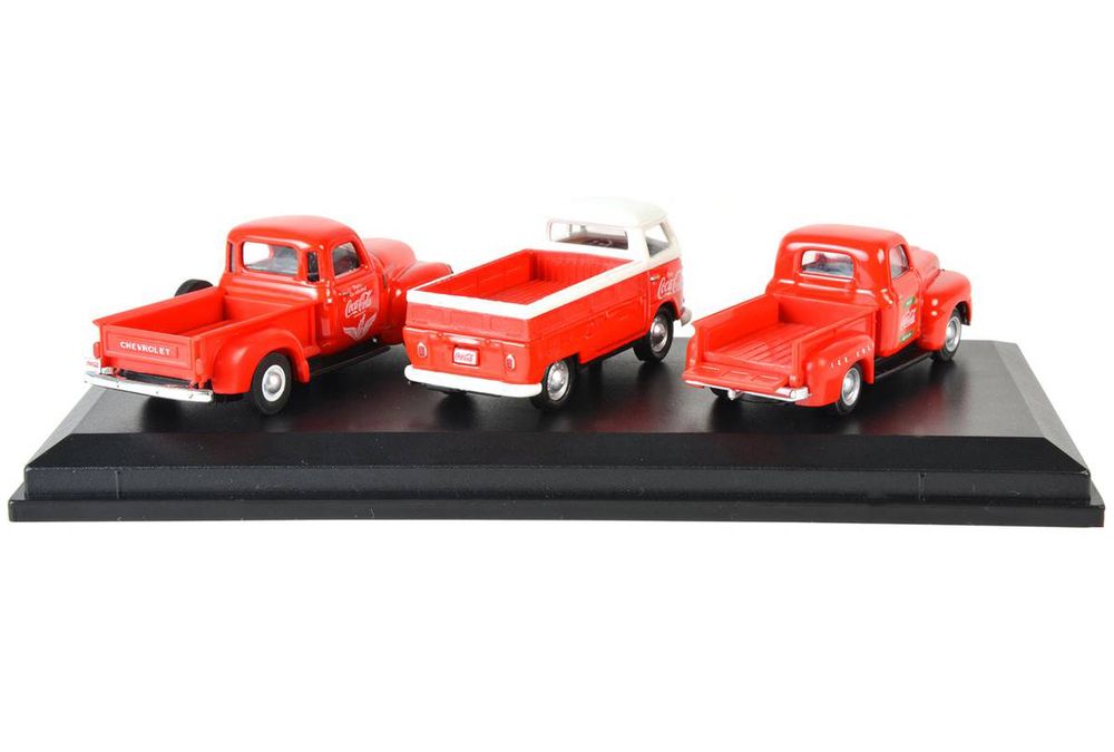 "Classic Pickups" Gift Set of 3 Pickup Trucks "Coca Cola" 1/72 Diecast Model Cars by Motorcity Classics view 2