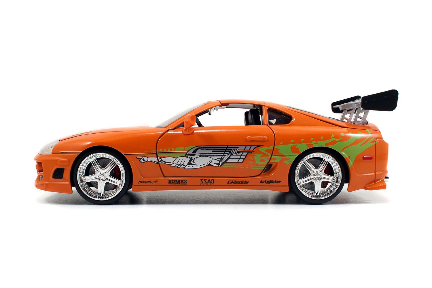 Model Kit Toyota Supra Metallic Orange with Brian Diecast Figure "Fast & Furious" Movie "Build N' Collect" 1/24 Diecast Model Car by Jada view 4