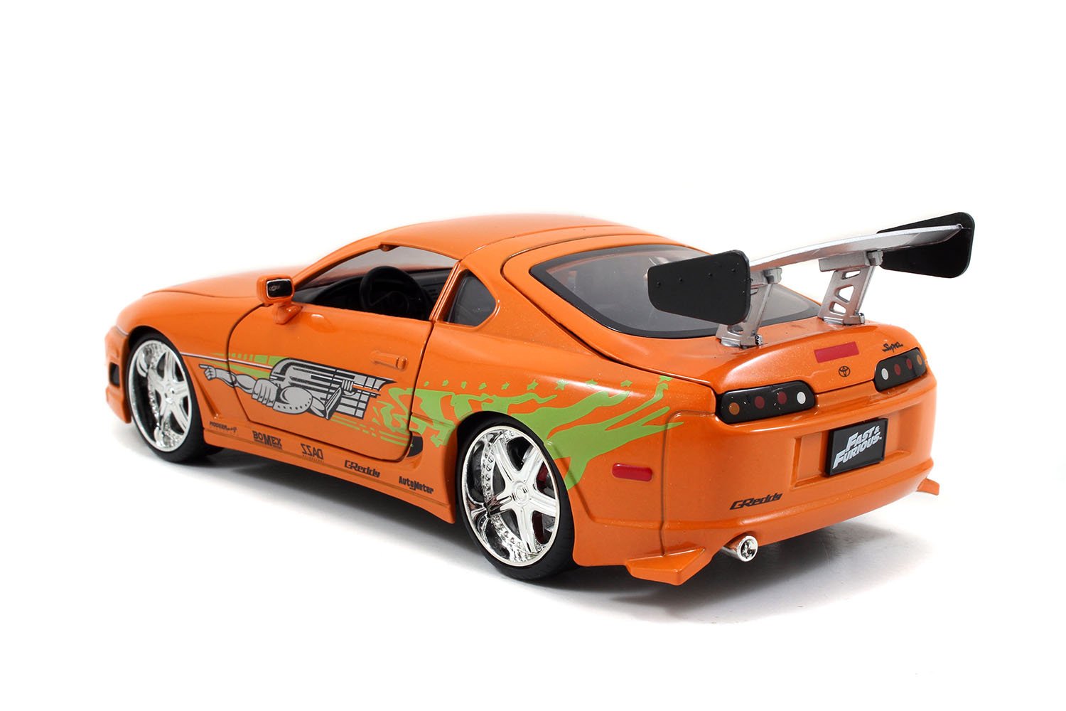 Model Kit Toyota Supra Metallic Orange with Brian Diecast Figure "Fast & Furious" Movie "Build N' Collect" 1/24 Diecast Model Car by Jada view 5