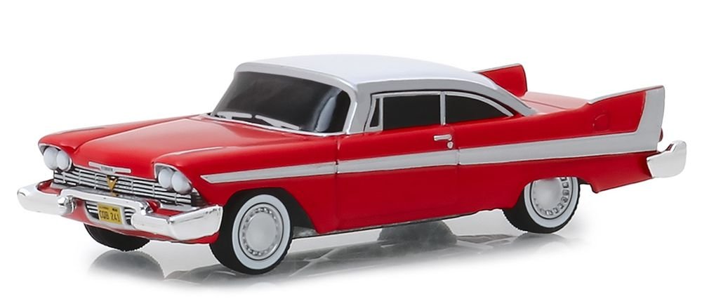 1958 Plymouth Fury Red with White Top "Evil Version" (Blacked Out Windows) "Christine" (1983) Movie "Hollywood Series" Release 24 1/64 Diecast Model Car by Greenlight view 2