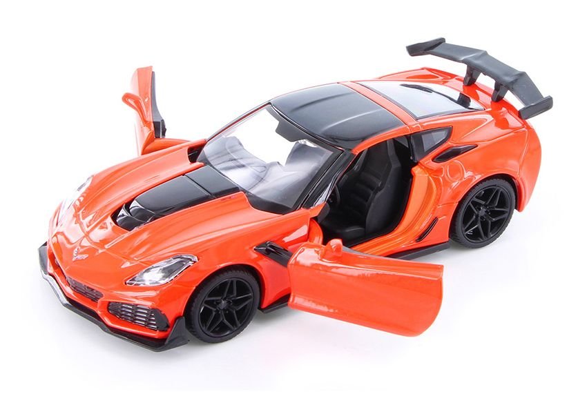 2019 Chevrolet Corvette ZR1 Orange with Black Accents 1/24 Diecast Model Car by Motormax view 2