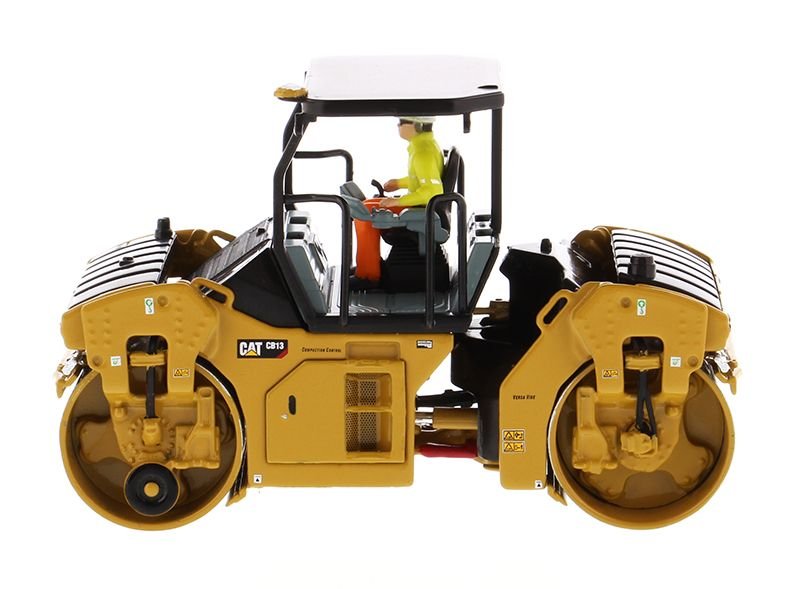 CAT Caterpillar CB-13 Tandem Vibratory Roller with ROPS (Roll Over Protective Structure) and Operator "High Line Series" 1/50 Diecast Model by Diecast Masters view 2