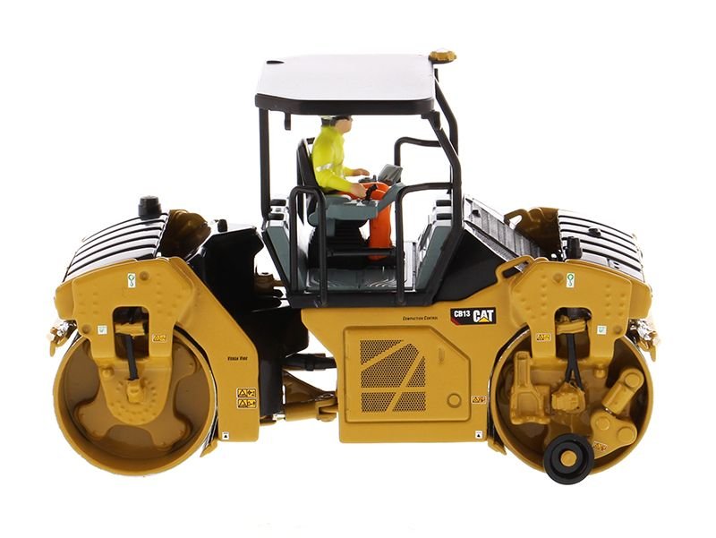 CAT Caterpillar CB-13 Tandem Vibratory Roller with ROPS (Roll Over Protective Structure) and Operator "High Line Series" 1/50 Diecast Model by Diecast Masters view 3