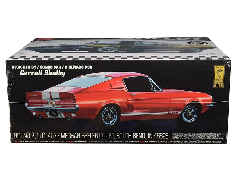 Skill 2 Model Kit 1967 Ford Mustang Shelby GT350 Black 1/25 Scale Model by AMT view 2