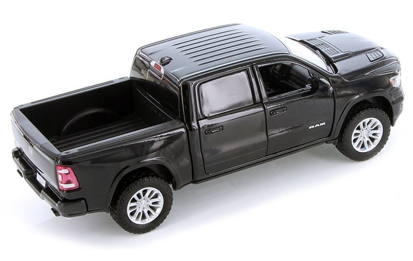 2019 RAM 1500 Laramie Crew Cab Pickup Truck Black 1/24 Diecast Model Car by Motormax view 2
