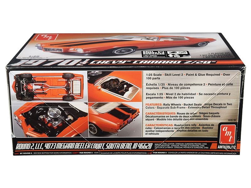 Skill 2 Model Kit 1970 1/2 Chevrolet Camaro Z/28 1/25 Scale Model by AMT view 3