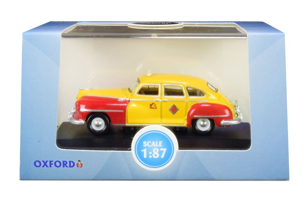 1946-1948 DeSoto Suburban Yellow and Red "San Francisco Taxi" "The Godfather" Movie 1/87 (HO) Scale Diecast Model Car by Oxford Diecast view 2