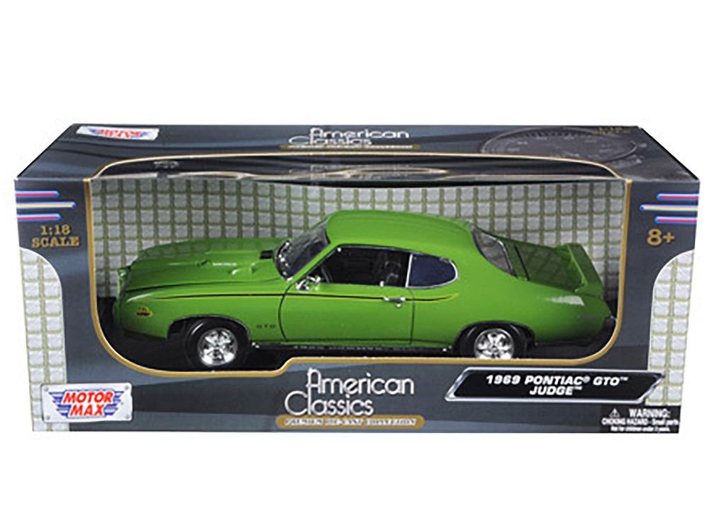 1969 Pontiac GTO Judge Green 1/18 Diecast Car Model by Motormax view 3