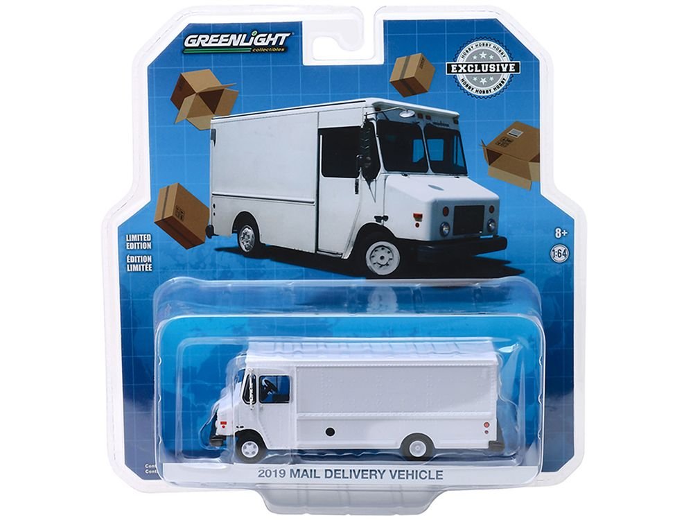 2019 Mail Delivery Vehicle White "Hobby Exclusive" 1/64 Diecast Model by Greenlight view 3