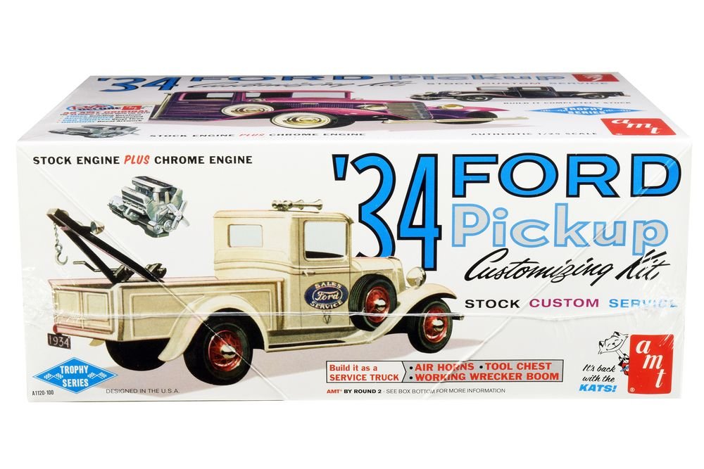 Skill 2 Model Kit 1934 Ford Pickup Truck 3 in 1 Kit "Trophy Series" 1/25 Scale Model by AMT view 2