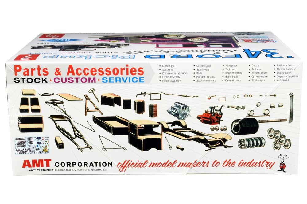 Skill 2 Model Kit 1934 Ford Pickup Truck 3 in 1 Kit "Trophy Series" 1/25 Scale Model by AMT view 3