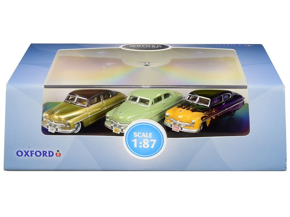 1949 Mercury Set of 3 Cars "70th Anniversary" 1/87 (HO) Scale Diecast Model Cars by Oxford Diecast view 3
