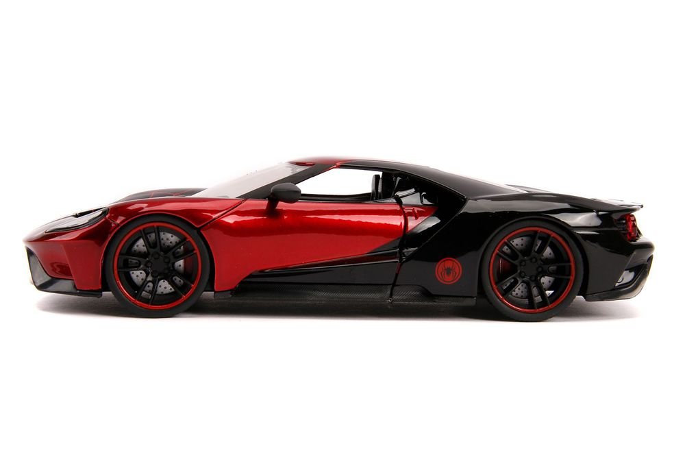 2017 Ford GT with Miles Morales Diecast Figurine "Spider Man" "Marvel" Series 1/24 Diecast Model Car by Jada view 3