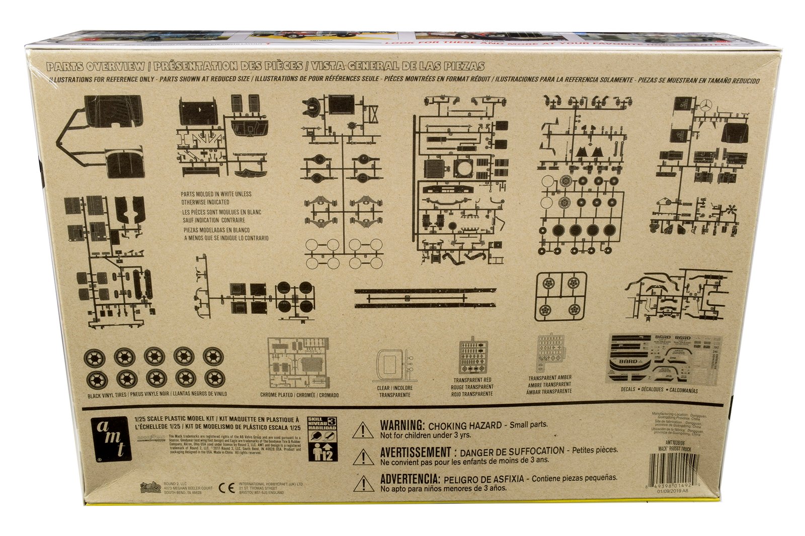 Skill 3 Model Kit Mack R685ST Semi Tractor Truck 1/25 Scale Model by AMT view 2