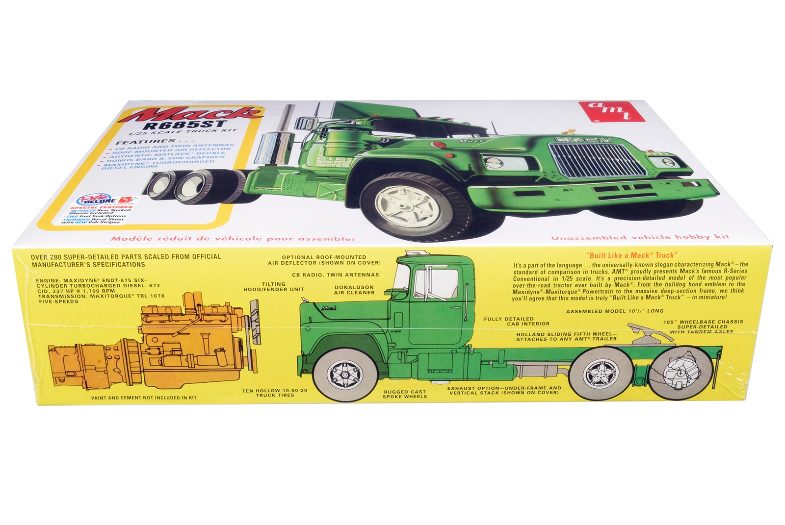Skill 3 Model Kit Mack R685ST Semi Tractor Truck 1/25 Scale Model by AMT view 3