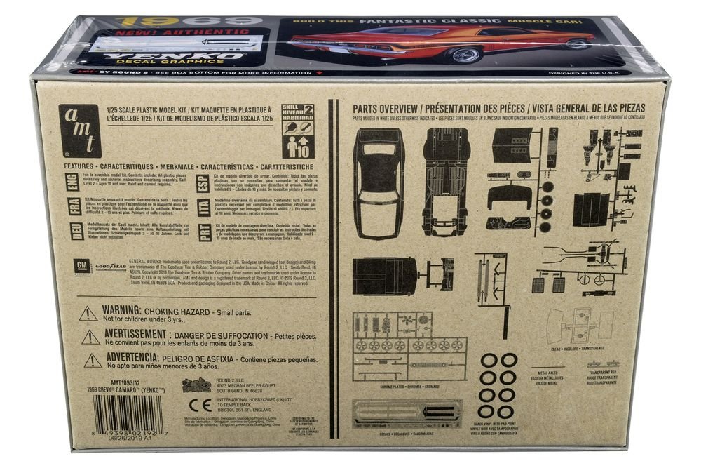 Skill 2 Model Kit 1969 Chevrolet Camaro Yenko 1/25 Scale Model by AMT view 4