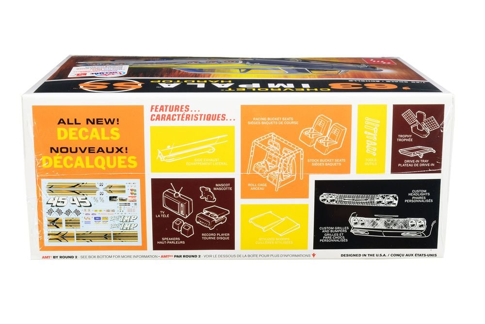 Skill 2 Model Kit 1963 Chevrolet Impala SS Hardtop 4 in 1 Kit 1/25 Scale Model by AMT view 3