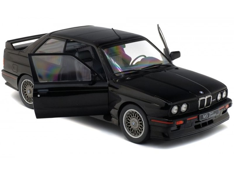 1990 BMW E30 Sport Evo Black 1/18 Diecast Model Car by Solido view 2