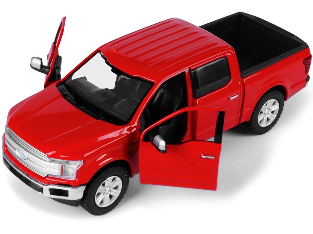 2019 Ford F-150 Lariat Crew Cab Pickup Truck Red 1/24-1/27 Diecast Model Car by Motormax view 2