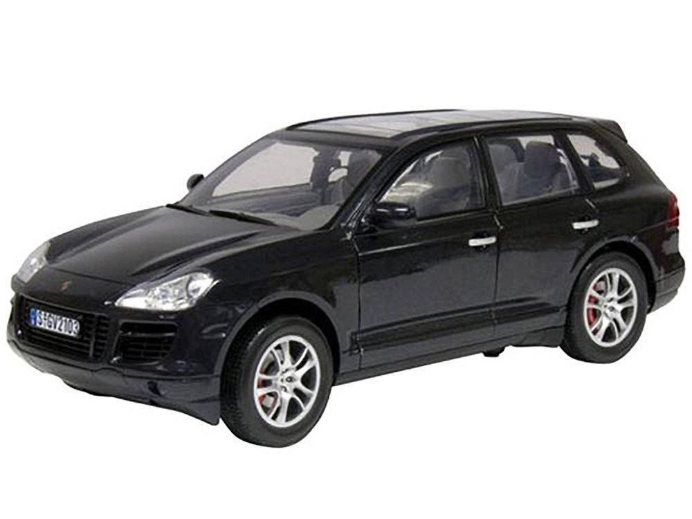 2008 Porsche Cayenne Turbo Metallic Black 1/18 Diecast Model Car by Motormax view 2