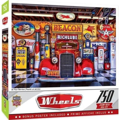 WHEELS AT YOUR SERVICE - 750 PIECE JIGSAW PUZZLE BY LINDA BERMAN