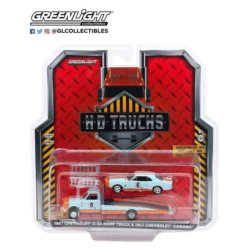 GL - 1:64 HD Trucks - 1967 Chevy C-30 Ramp Truck w/ Chevy Camaro