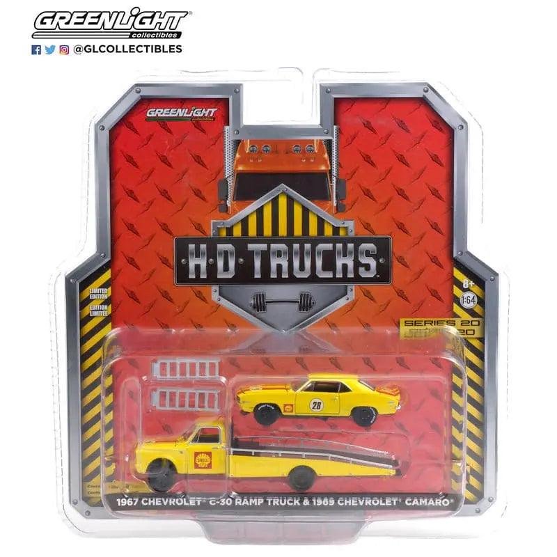 GL - 1:64 Scale 1967 Chevrolet C-30 Ramp Truck & 69 Camaro - Shell Oil