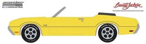 Greenlight - Barrett Jackson 1970 Oldsmobile® 442™ Convertible in Sebring Yellow with Black Stripes view 3