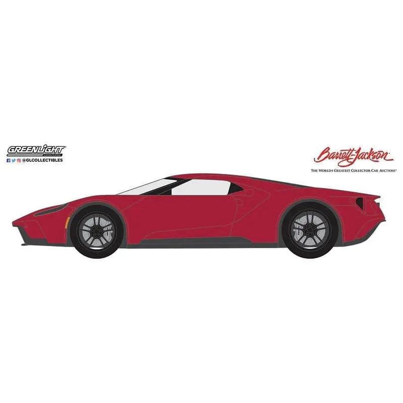 Greenlight - Barrett Jackson 2017 Ford GT in Liquid Red with White Stripes view 3