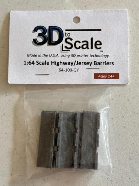 3-D to scale 164 Scale Highway barriers
