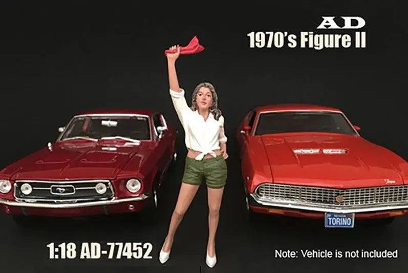 American Diorama Figurine - 70s Style Figure - II ( scale, Green/White) 1:18