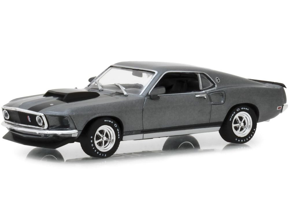 1969 Ford Mustang BOSS 429 Gray with Black Stripes