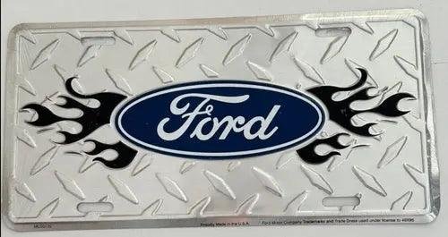 License Plate: Ford Flame and Chrome - License - Sign