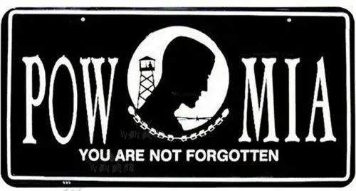 License Plate: US POW MIA Sign