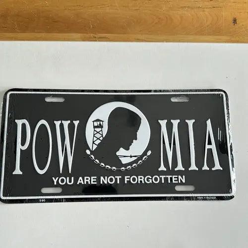 License Plate: US POW MIA Sign view 2