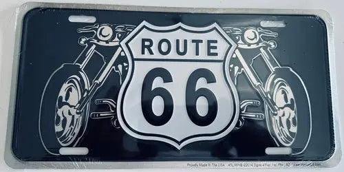 License Plate: Route 66 Sign